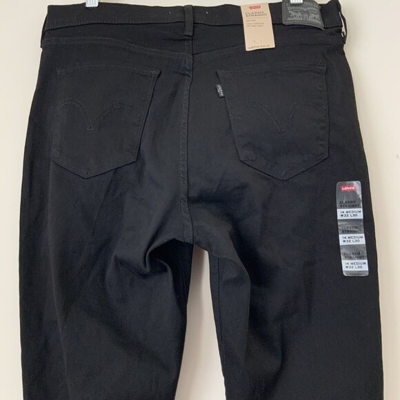 Levi’s Black Classic Straight Leg Jeans 14 - Picture 12 of 13